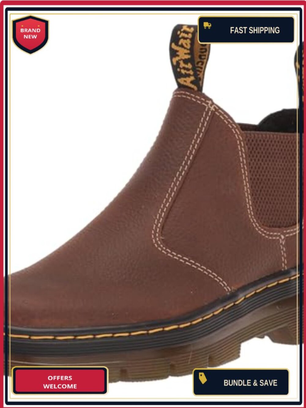 Dr. Martens Hardie II Leather Chelsea Boot Ankle Boot Handmade